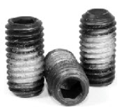 Cup Point Socket Set Screws, Cup Point, Nylon Patch, Black, Alloy