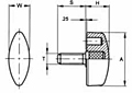 Oval Wing Knobs - Locking Key - Metric