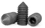 Cone Point Socket Set Screws, 45H DIN 914, Plain, Alloy