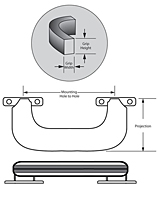 Rectangular Grip - 180 Degree Folding - Unthreaded Through Holes - Steel Pull Handles