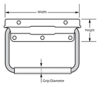 Round Grip - Cushion - Style 3 Pull Handles