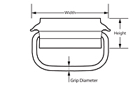 Round Grip - Weld On - Style 2 Pull Handles