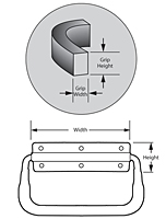 Rectangular Grip - Cushion Pull Handles