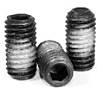 Cup Point Socket Set Screws, Cup Point, Nylon Patch, Black, Alloy